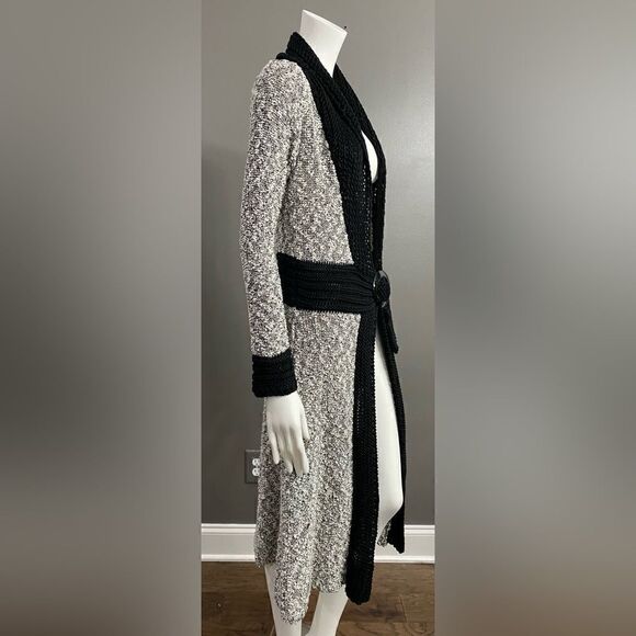 Belldini Large Black Combo Open-Front Belted
Duster Cardigan Boucle Knit Size M - Picture 5 of 14